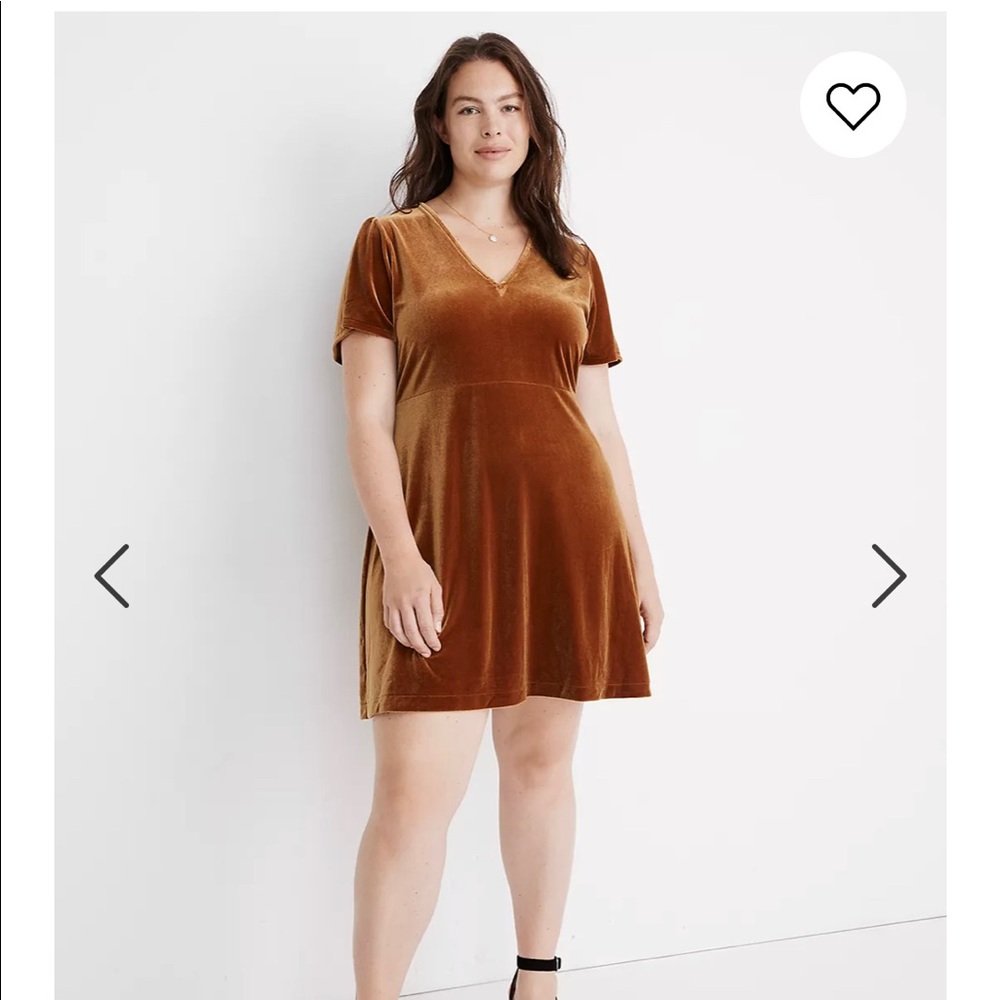 Madewell Velvet V-Neck Flutter-Sleeve Dress